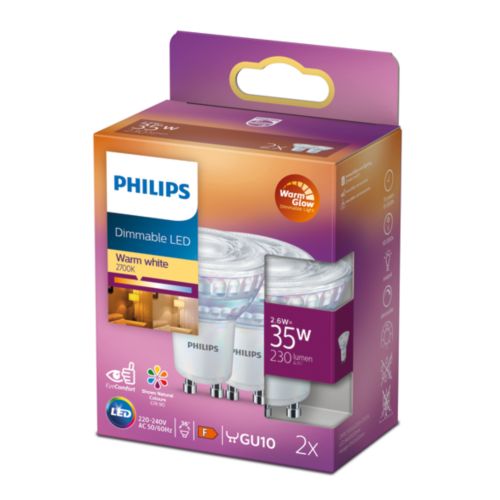 Dim to deals warm gu10 philips