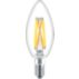 DEL Ampoule flamme transparente B11 E12 à filament x3, 60 W