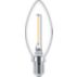 LED Filament-Kerzenlampe, transparent 15W B35 E14