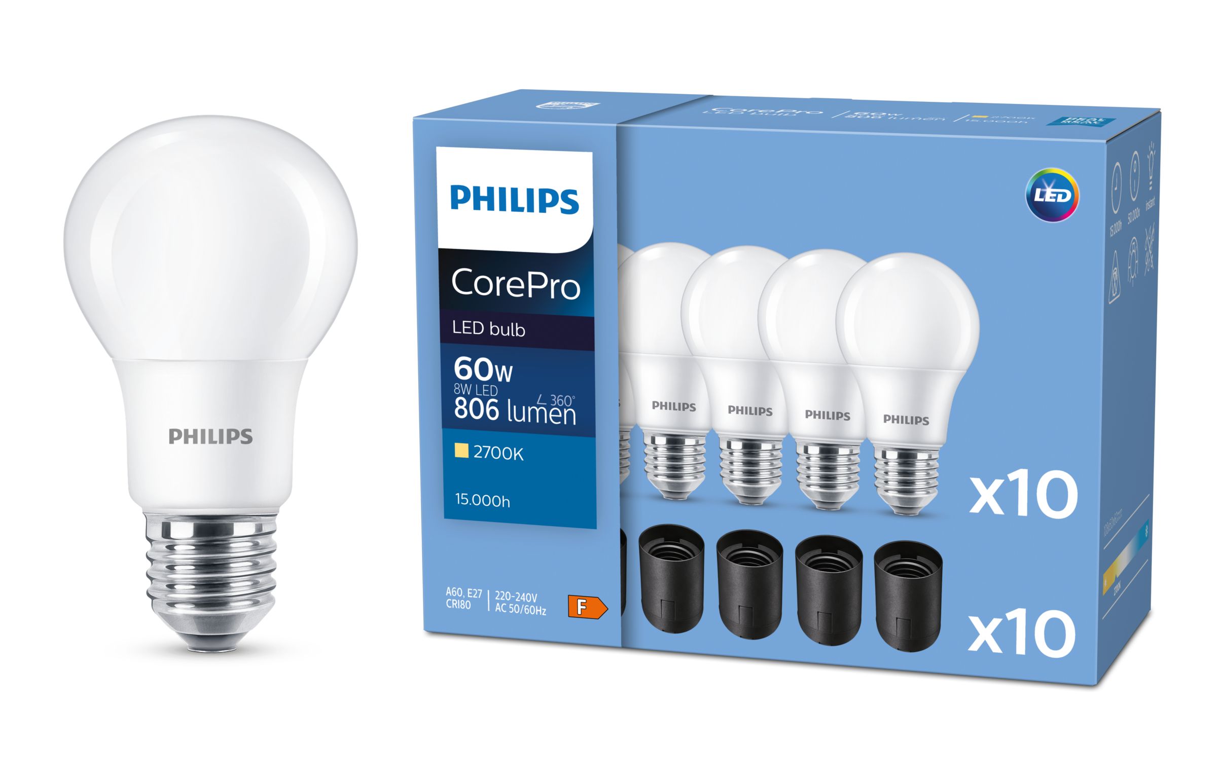 CorePro LEDbulb ND 8-60W A60 E27 827 SKT | 929001234350 | lighting