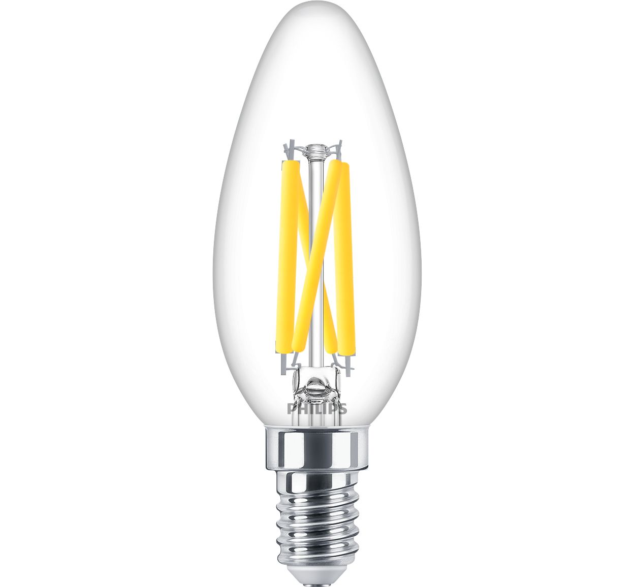 Philips E14 ampoule LED à filament bougie WarmGlow dimmable 3,4W (40W)  Philips