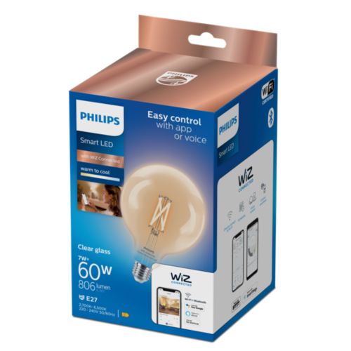 Philips WiZ Smart LED Filament Clear Bulb 6.3 Watts A60 E27 RGB