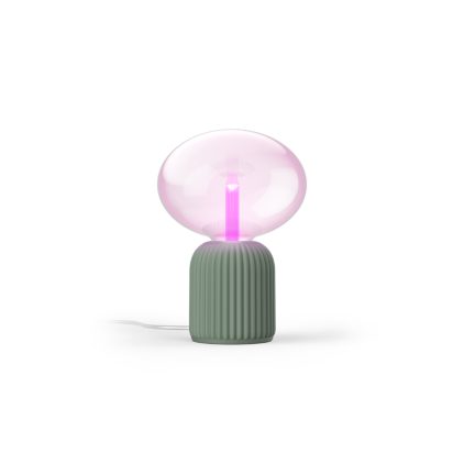 Lightguide ellipse + dome table lamp (sage)