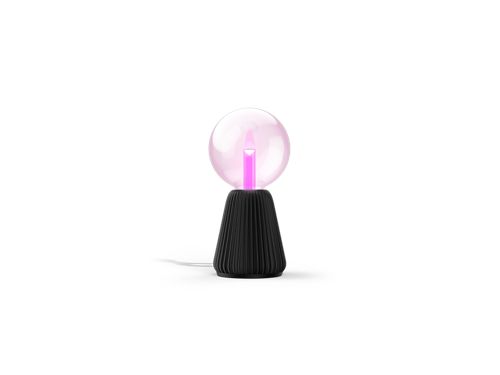 Set: Lampadina Lightguide Globo E27 + Base per Lampada da Tavolo stampata in 3D - Colore Nero