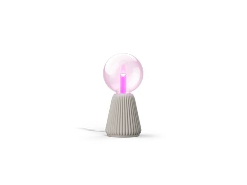 Set: Lampadina Lightguide Globo E27 + Base per Lampada da Tavolo stampata in 3D - Colore Sabbia