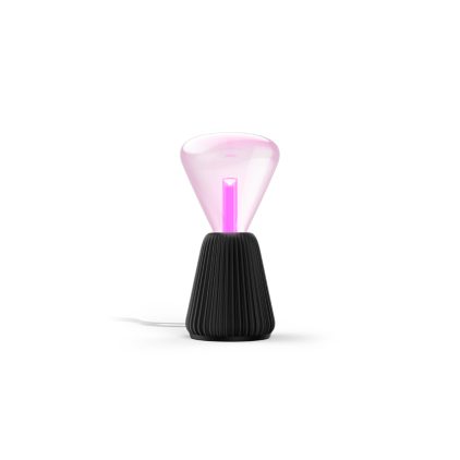 Lightguide driehoekige lamp + 3D-geprinte kegelvormige lampvoet (zwart)