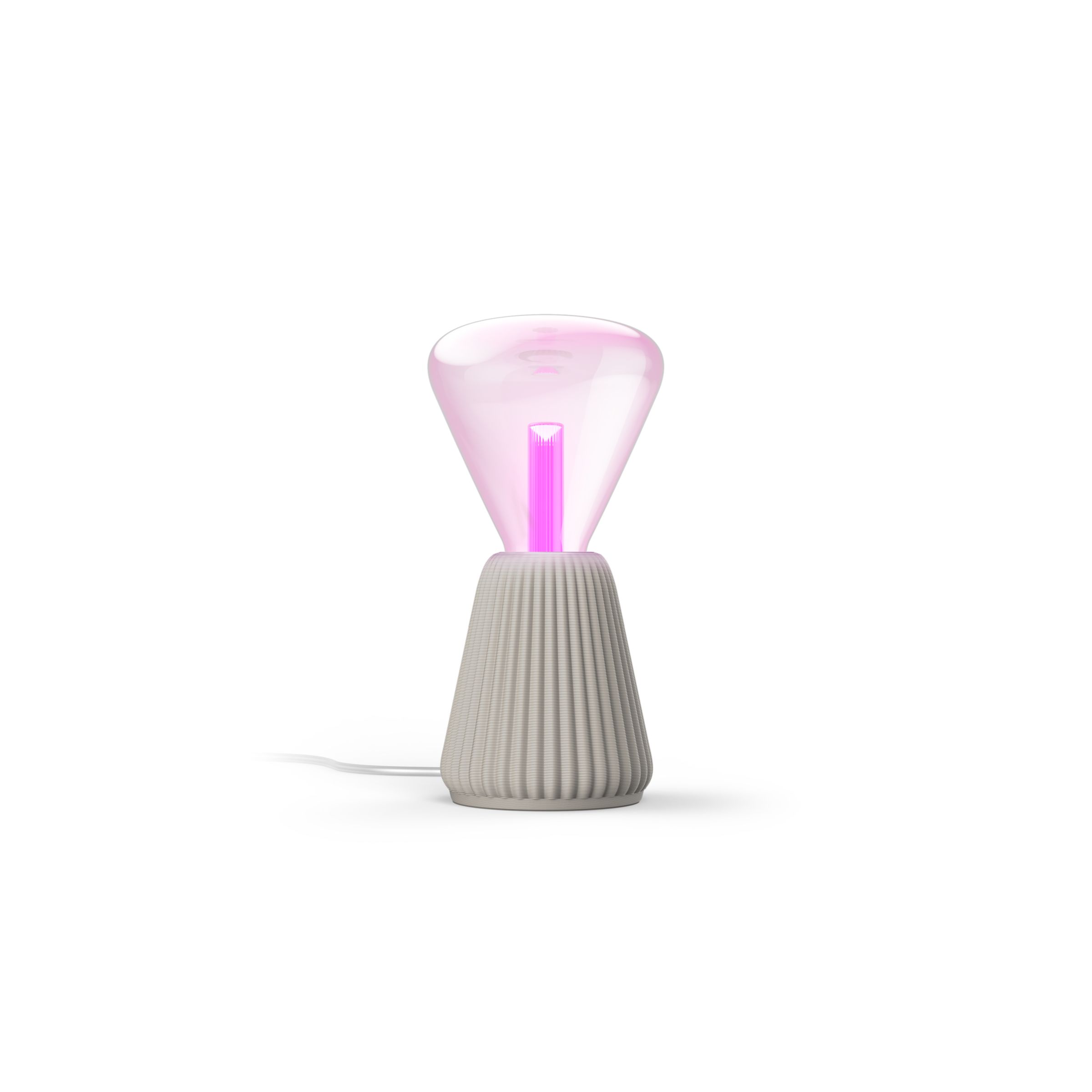 Philips Set: Lightguide Triangle E27 + 3D Gedruckte Tischleuchte Beige